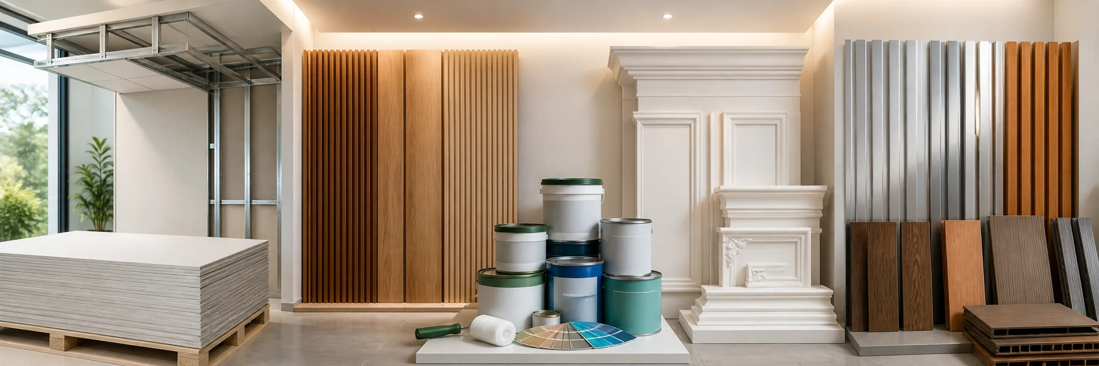 Vật tư trần, tấm ốp, sơn, phào chỉ và Conwood tại VIETBAC DECOR